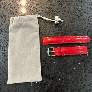 Like New Michele Red Patent Leather Watch Strap
